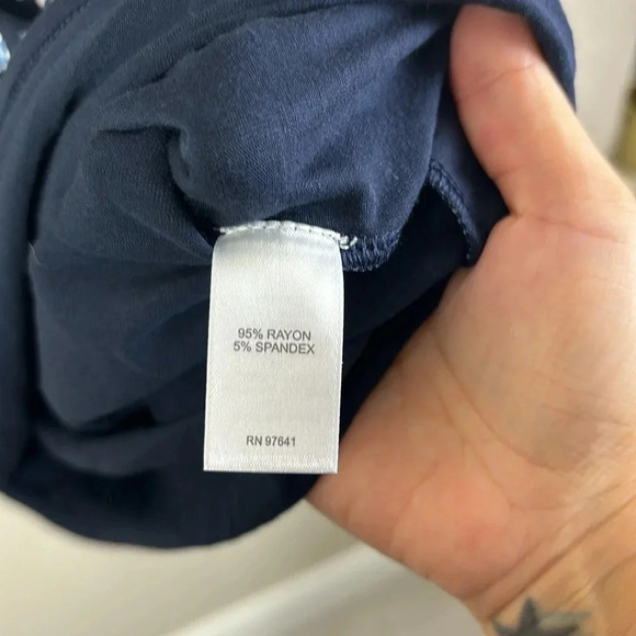 J. Jill Paisley Floral Sleeveless Midi / Maxi Dress in navy blue size M - Picture 5 of 8